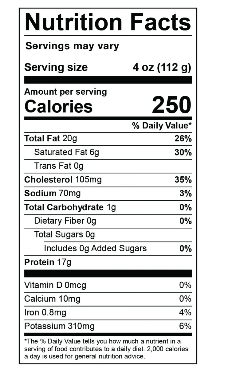 Nutritional Labels - Amick Farms